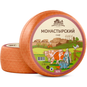 Сыр полутвердый Монастырский, круг